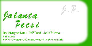 jolanta pecsi business card